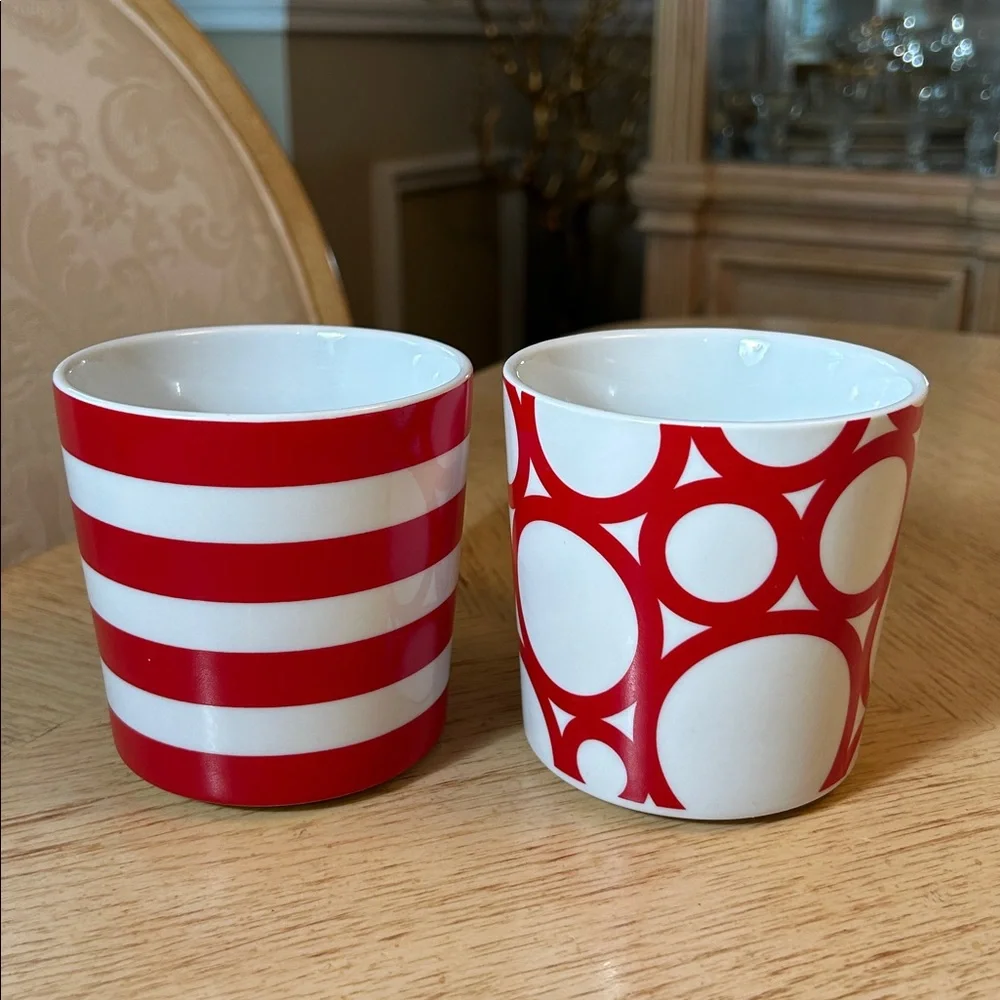 Crate & Barrel Circles & Stripes Mugs (2)